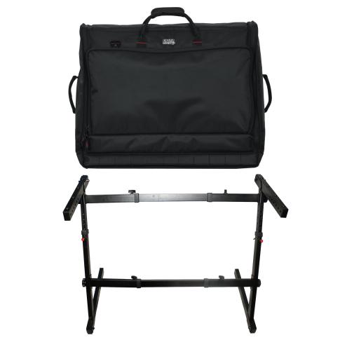 ProX X-ZSTN Fold-able Adjustable Z-Stand with Gator Cases G-MIXERBAG-2621 Padded Nylon Carry Bag Package