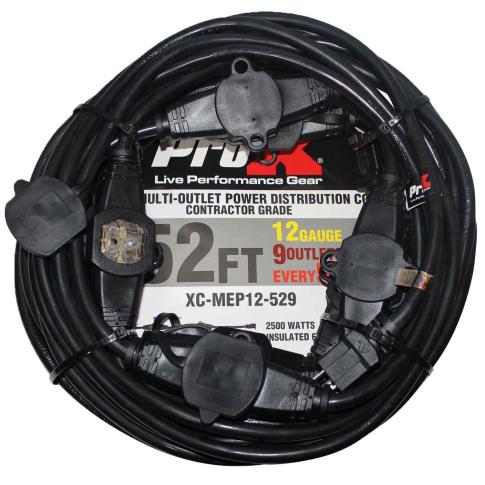 ProX 52FT 9 Outlet 110v Female Edison Power Cord| IDJNOW