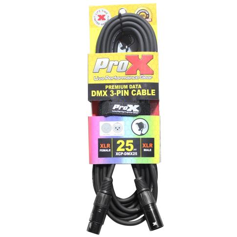 ProX XCP-DMX25 25FT 3PIN DMX High Performance Pro Lighting Cable