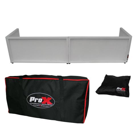 ProX XF-TTFW 6ft Table Top DJ Facade with White Trim and Black and White Scrim