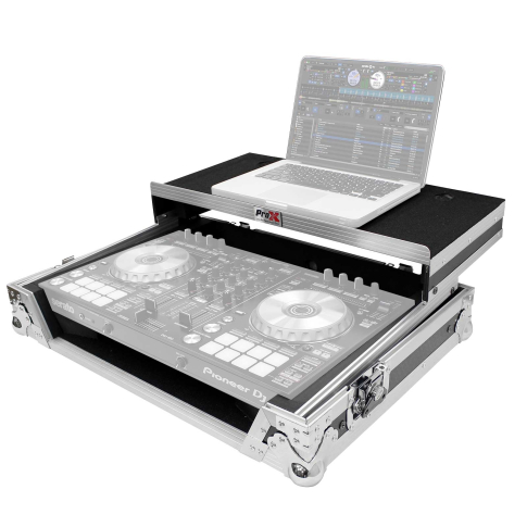 ProX XS-DDJSR2LT-LED Pioneer DDJ-SR2 Digital Controller Flight Case with Laptop Shelf Example Right Angle