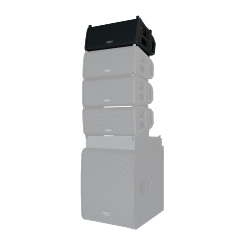 QSC LA108 8" Two-Way Active Line Array Loudspeaker Stack Angle