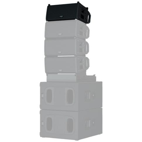 QSC LA108 8" Two-Way Active Line Array Loudspeaker Stack Rear Angle