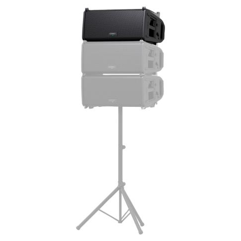 QSC LA108 8" Two-Way Active Line Array Loudspeaker Stand Angle