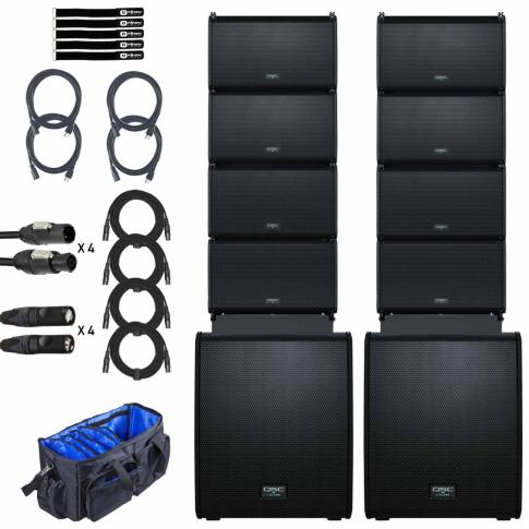 QSC LA112 12" Line Array Speakers with 18" Subwoofers 8 Pack