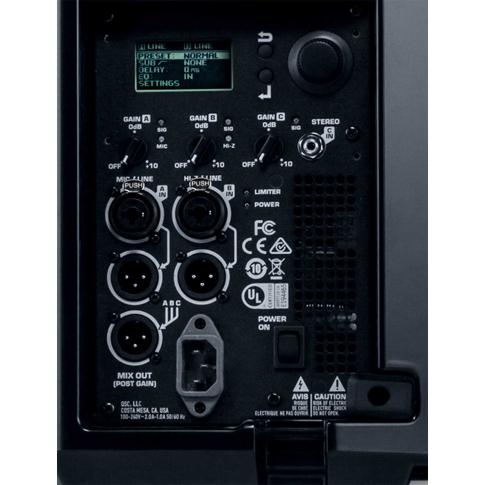 QSC K12.2 K2 Series 12" Two-Way 2000W Powered Loudspeaker I/O Panel Close-up