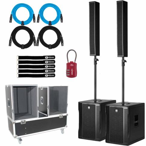 RCF EVOX 12 Powered Array DJ PA Speaker Systems with Flight Case