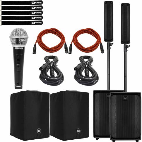 RCF Evox J8 Active Portable Arrays with Covers & Cables Dual Package