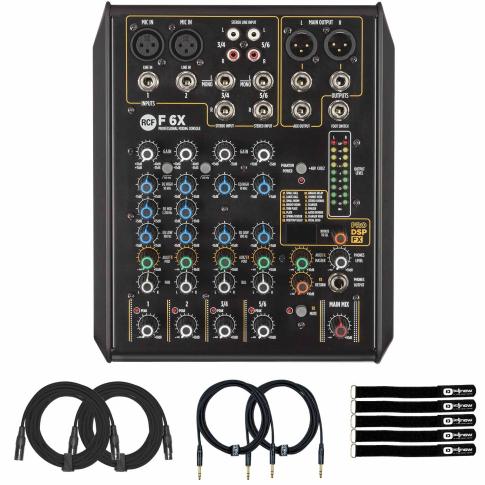 RCF F 6X 6-Channel Multi-FX Analog Mixing Console with Cables