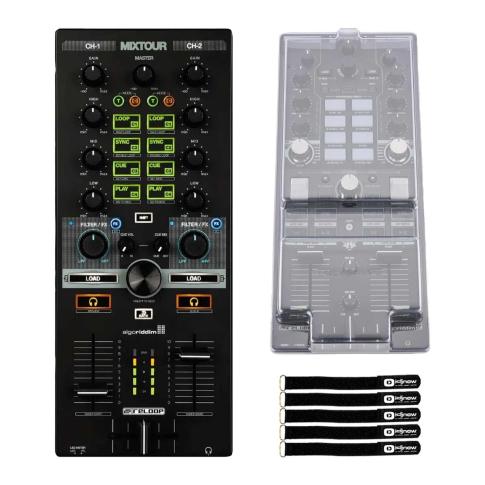 Reloop MIXTOUR PRO 4-Deck All-In-One DJ Controller with Cover Package
