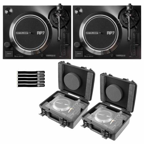 Reloop RP-7 Professional 7" DJ Turntable System 2-Pack with Case