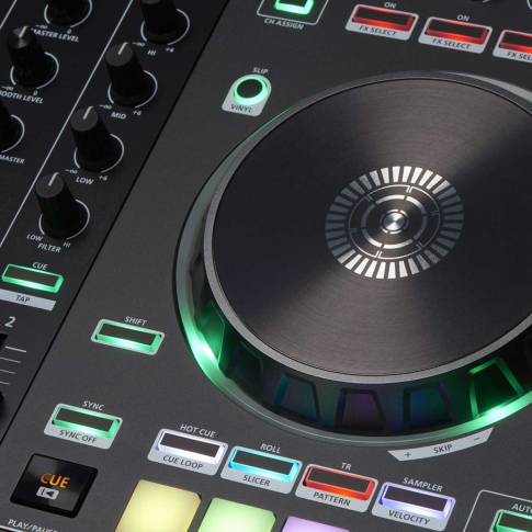 Roland DJ-505 DJ Controller Jog Wheel Closeup