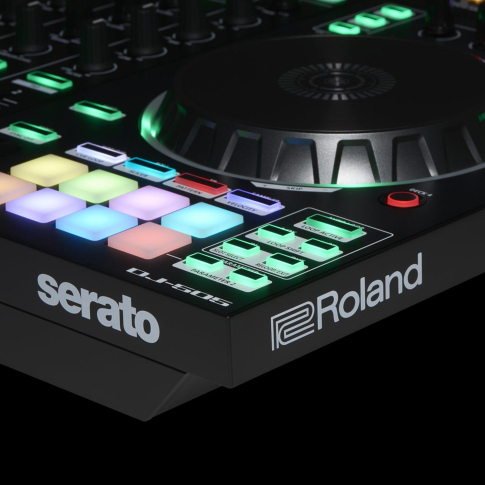 Roland DJ-505 DJ Controller Right Angle Closeup