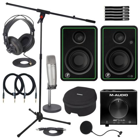Samson C01U Pro Microphone with M-Audio Interface & Mackie 3" Monitors