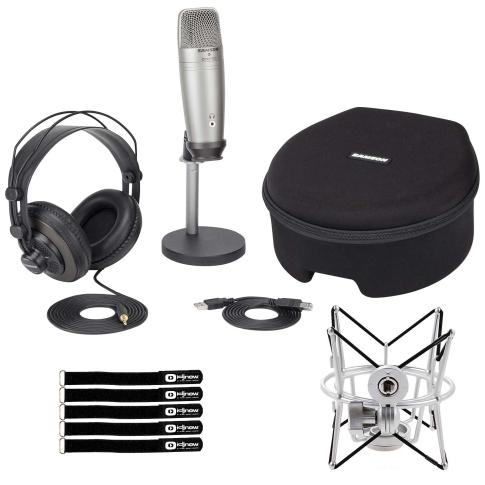 Samson C01U Pro Podcasting Bundle with Spider Shockmount Package