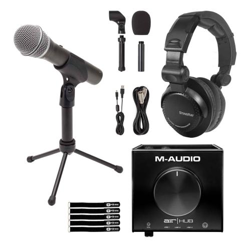 Samson Q2U Recording Pack with M-Audio AIR Hub Monitoring Interface