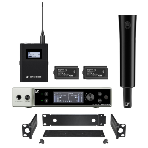 Sennheiser EWDXSKSKMSBASESETQ19 Digital Wireless Bodypack & Handheld Transmitter Base Set Q1-9