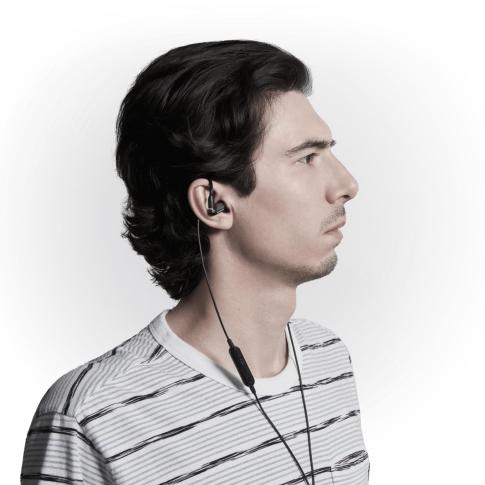 Shure AONIC 3 Sound Isolating Earphones in Black Profile