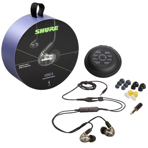 Shure AONIC 4 Sound Isolating Earphones in Smoke Gray & Black