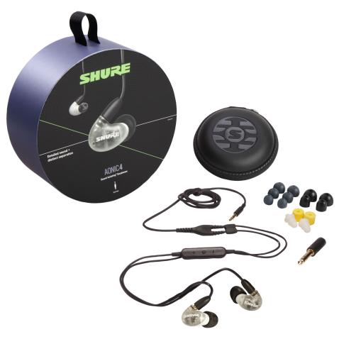 Shure AONIC 4 Sound Isolating Earphones in Smoke Gray and White
