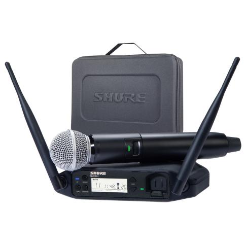 Shure GLXD24+ Dual Band Vocal Wireless Microphone System w SM58 Vocal Mic Main