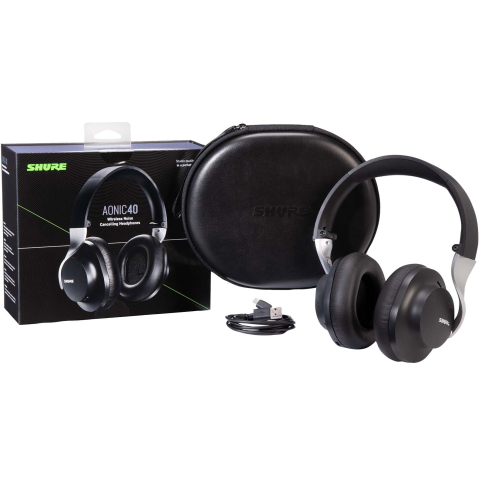 Shure SBH1DYBK1 AONIC 40 Wireless Noise Cancelling Headphones in Black
