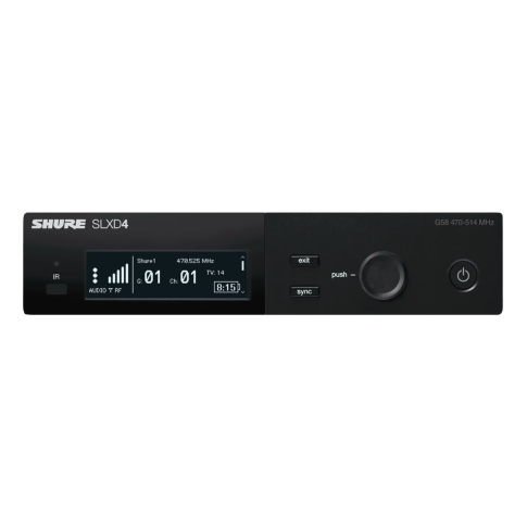 Shure SLXD4=-H55 Digital Wireless Receiver (Frequency Band: H55) Front