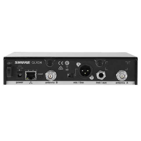 Shure QLXD4 Digital Wireless Receiver (G-50 Band) Back