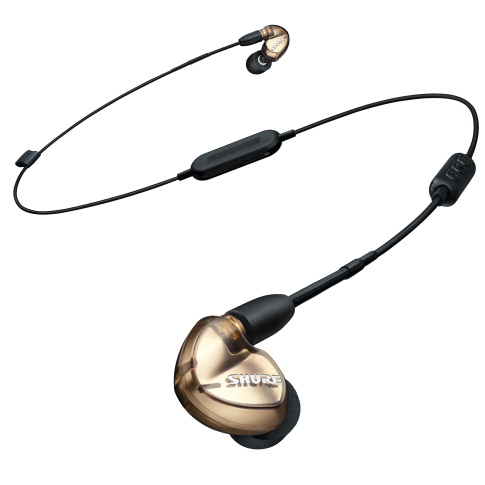 Shure SE535-V+BT1 Bronze SE535 Cinematic Sound Isolating Earphones with Microphone & Bluetooth Wireless Cord
