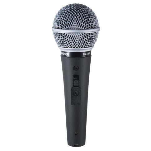 Shure SM48S-LC Cardioid Dynamic Vocal Microphone with on/off switch upright