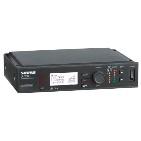 Shure ULXD4 Digital Wireless Receiver (H50 Band) Front Angle