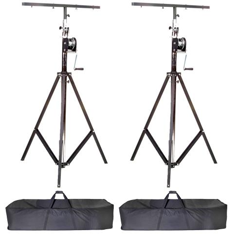 (2) Global Truss ST-132 Medium Duty Crank Stands & Cases Bundle