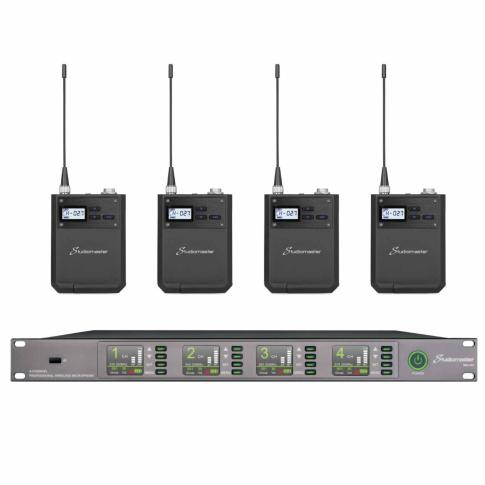 Studiomaster W4U-RL4 4-Channel Wireless System with 4 Beltpacks