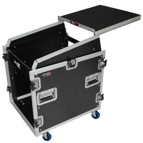 ProX 12U Rack x 13U Top Mixer DJ Combo Flight Case w Laptop Shelf