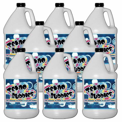 Froggy’s Fog TB-BL-1G Tekno Bubbles - Blue UV Blacklight Reactive Bubble Machine Fluid - 8 Gallons