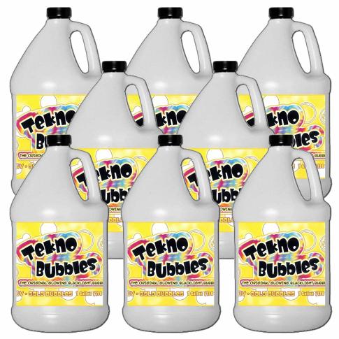 Froggy’s Fog Tekno Bubbles - Gold UV Blacklight Reactive Pro Bubble Juice - 8 Gallons