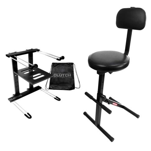 Ultimate Support JS-MPF100 Performance Chair with Black Laptop Stand