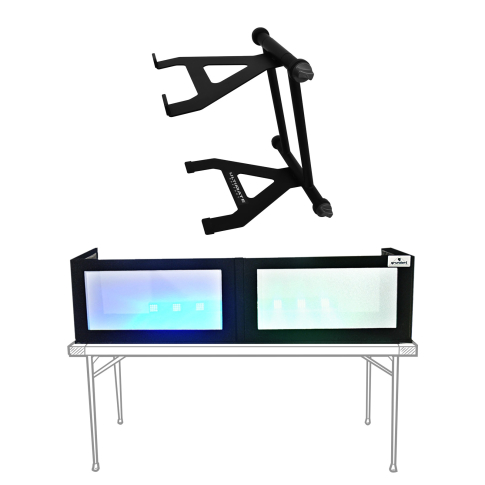 Ultimate Support HYP-1010 Hyper Series Compact Laptop Stand with 16" x 52" G-Screen Table Top Black Lycra LED DJ Facade Package