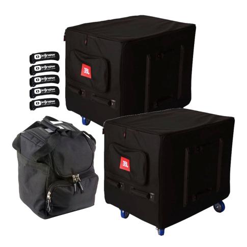 (2) JBL Bags VRX918S-STR Padded Protective VRX918S Subwoofer Transport Covers Bundled with Reusable Cable Ties & Universal Utility Bag
