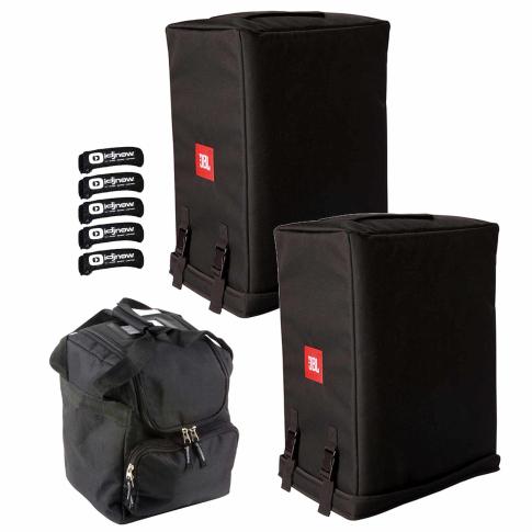 (2) JBL Bags VRX932LA-1-CVR Deluxe Padded VRX932LA-1 Speaker Covers Bundle with Reusable Cable Ties & Universal Utility Bag
