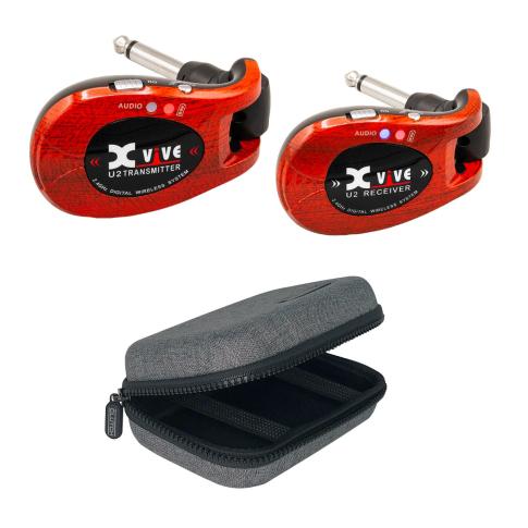 Xvive U2 Complete Guitar Wireless System Redwood with Protective Case
