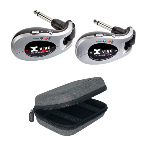Xvive U2 Complete Guitar Wireless System - Silver with Protective Case