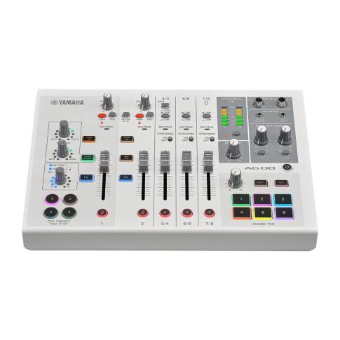 Yamaha Pro Audio AG08 White 8-Channel Live Streaming Mixer/USB Interface Front