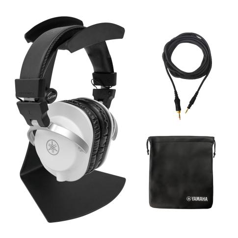 Yamaha HPH-MT5W White Headphones with Table Stand | IDJNOW