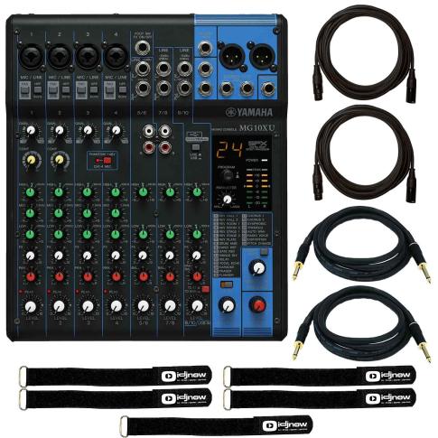 Yamaha MG10XU 10-Input Stereo UBS Effects Mixer with Cables Package