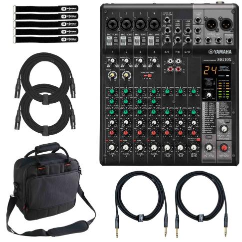 Yamaha Pro Audio MG10XCV 10-Input Stereo Mixer with Carry Bag Package