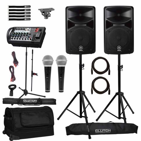 Yamaha STAGEPAS 400BT Powered PA System with Microphones and Stands