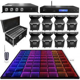 Clutch MagnaFloor LED Dance Floor Infinity Panel 14' x 14' Complete  Portable System Package