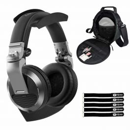 Pioneer DJ HDJ-X7 Professional over-ear DJ headphones (silver) with Table  Stand Package