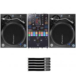 2x Pioneer PLX-1000 High Torque Direct Drive DJ Turntables with DJM-S11  2-Channel Mixer Package
